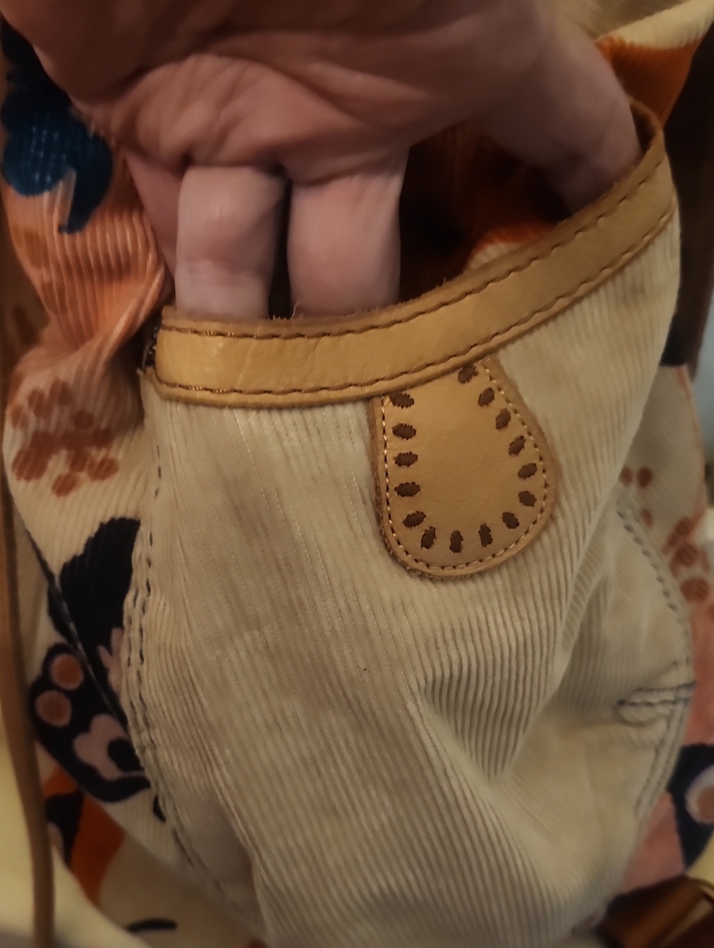 Lucky Brand Blue & Orange Floral Butterfly Drawstring Women’s Backpack - Picture 4 of 9